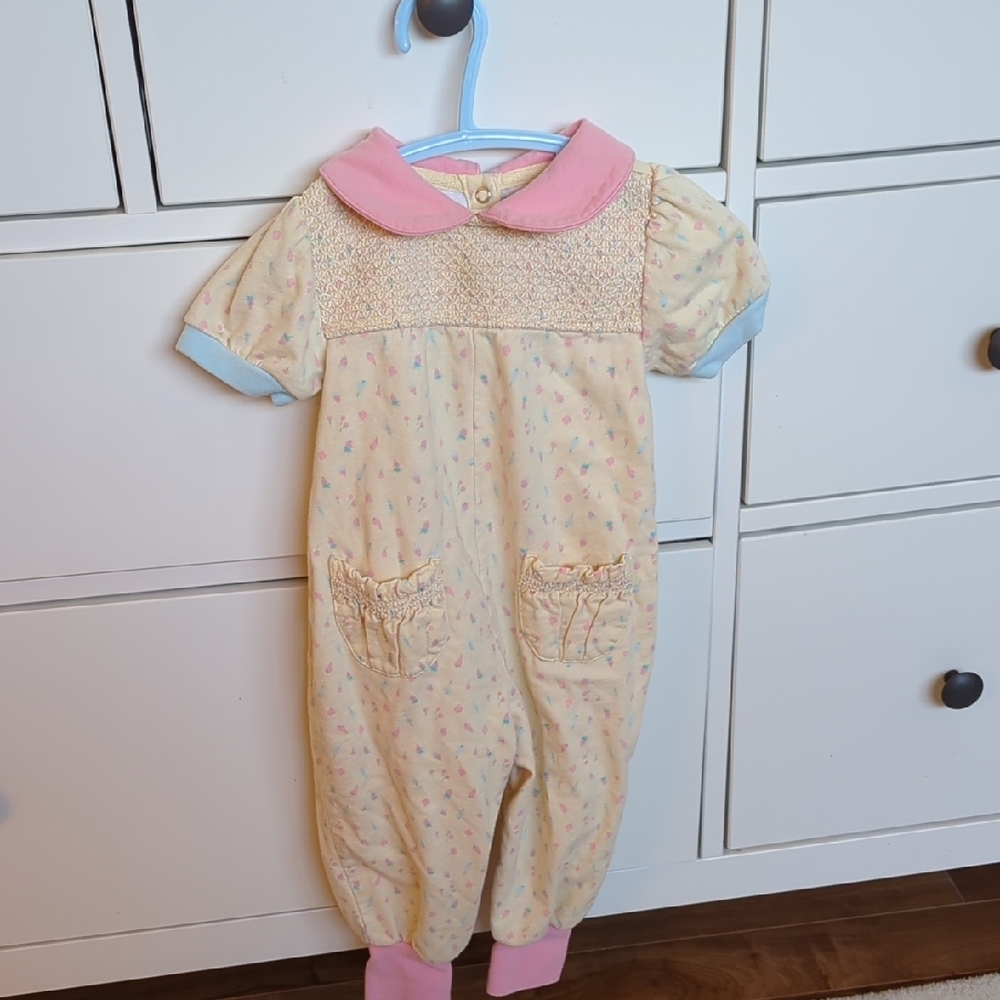 Gymboree Vintage One Piece with Pink Collar